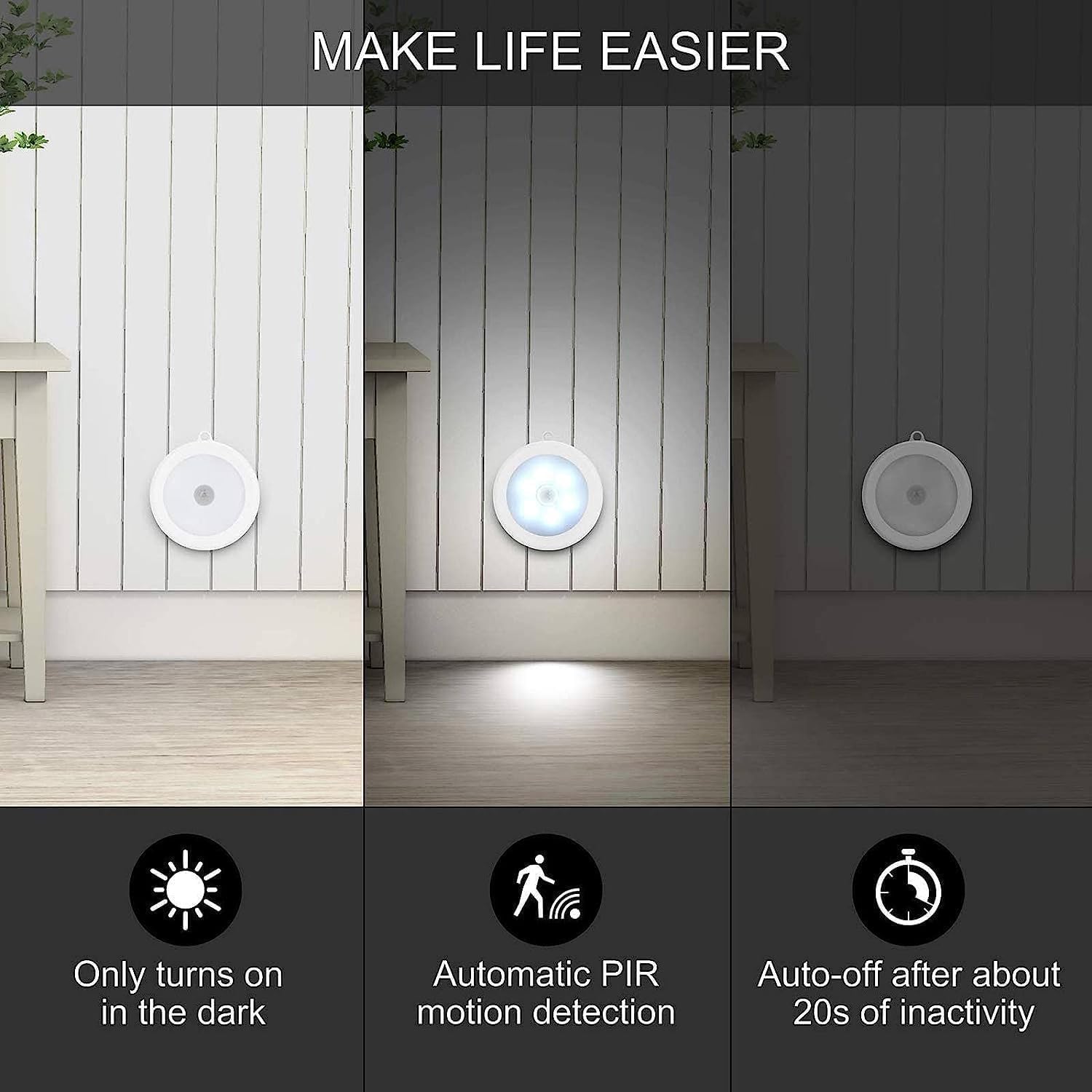 Motion Sensor Light for Home with USB Charging Wireless Self Adhesive LED Night Light